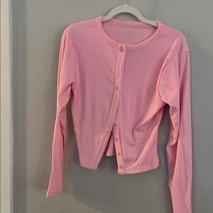 Pink Button-Up Cardigan
